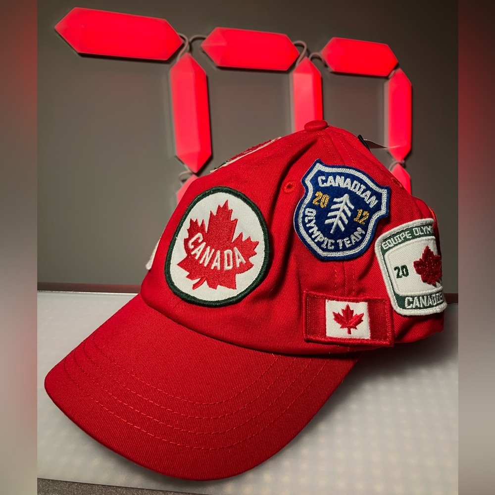 Rare Vintage 2012 Canada Olympics Hudson Bay multi patch strap-back hat